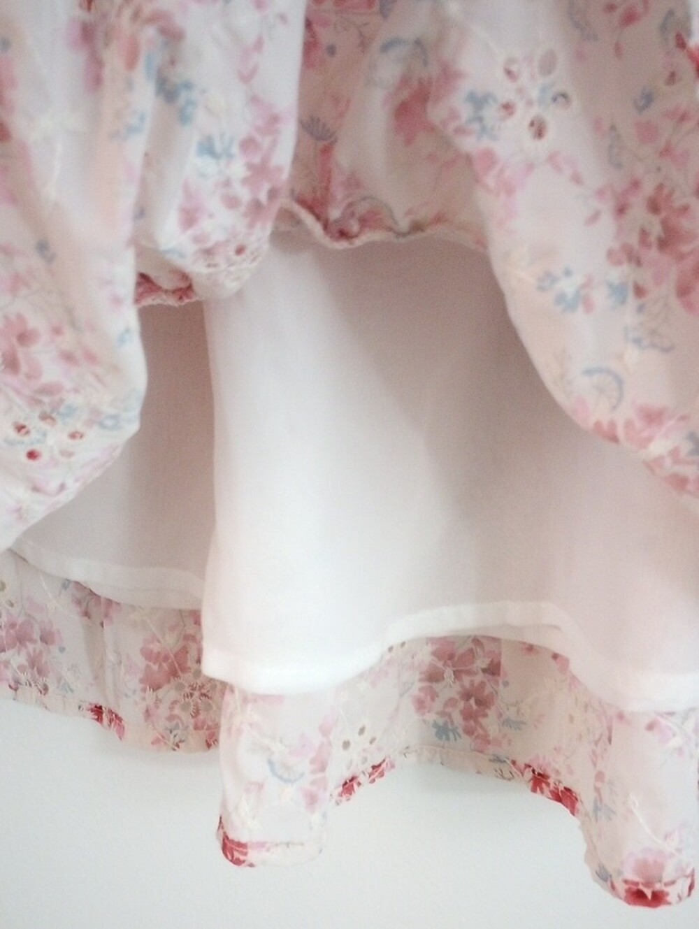 Sweet Lemon Floral Smocked Dress Cottagecore Eyelet Cream Pink Size S - Picture 6 of 11